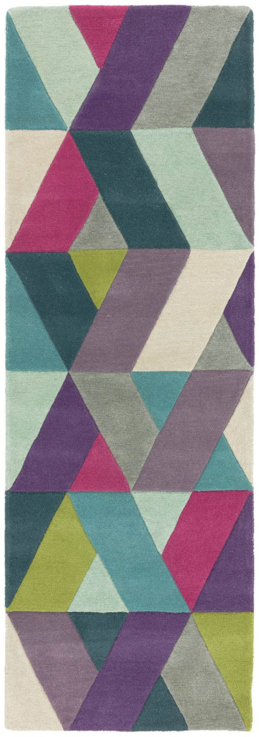 Funk Chevron Blue Green Runner Rug