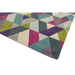 Funk Chevron Modern Geometric High-Density Heavyweight Hand-Woven Wool Blue/Green Multicolour Rug