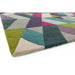 Funk Chevron Modern Geometric High-Density Heavyweight Hand-Woven Wool Blue/Green Multicolour Rug