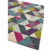 Funk Chevron Modern Geometric High-Density Heavyweight Hand-Woven Wool Blue/Green Multicolour Rug