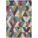 Funk Chevron Modern Geometric High-Density Heavyweight Hand-Woven Wool Blue/Green Multicolour Rug