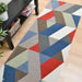 Funk Chevron moderne geometrische zwaargewicht handgeweven wollen veelkleurige loper met hoge dichtheid