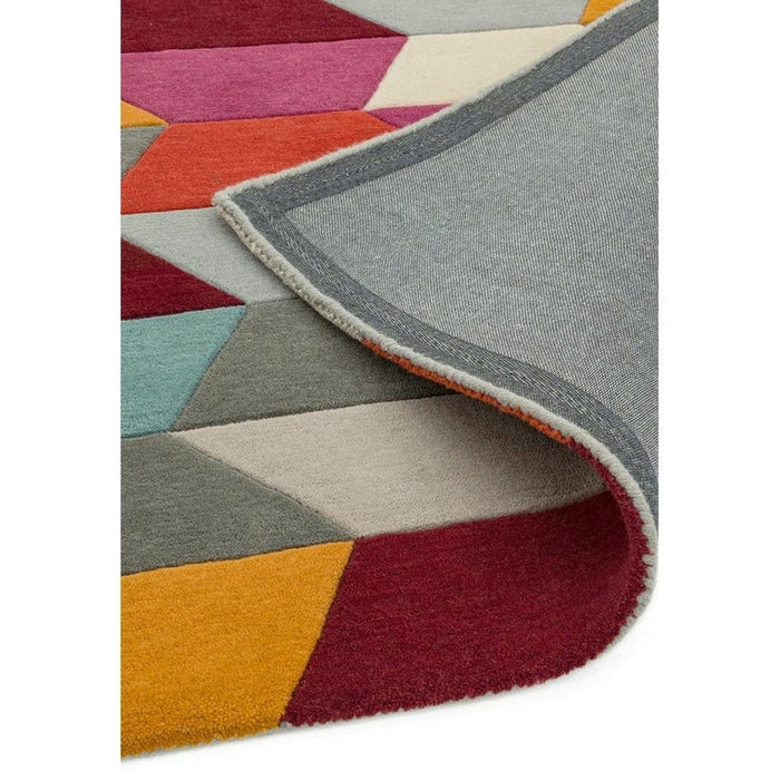 Funk Honeycomb Modern Geometric High-Density Heavyweight Hand-Woven Wool Bright Multicolour Rug