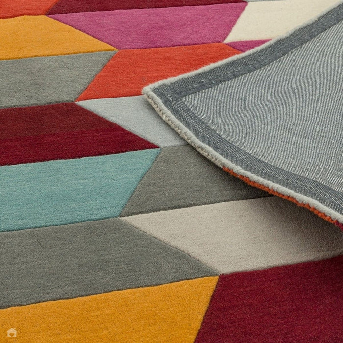 Funk Honeycomb Modern Geometric High-Density Heavyweight Hand-Woven Wool Bright Multicolour Rug