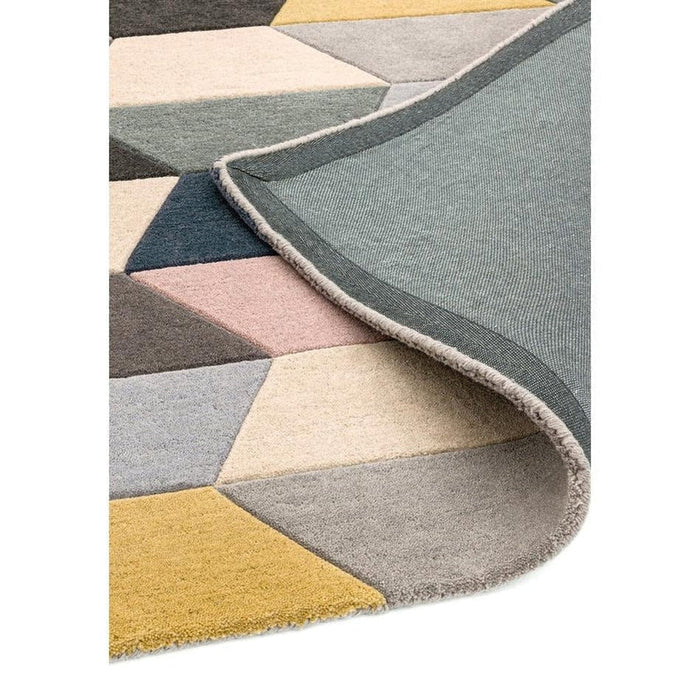 Funk Honeycomb Modern Geometric High-Density Heavyweight Hand-Woven Wool Pastel Multicolour Rug