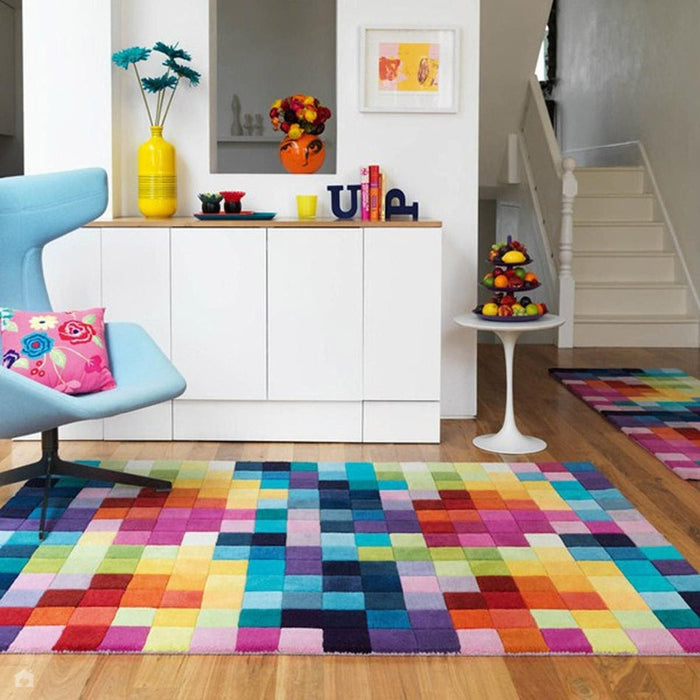 Funk Modern Geometric High-Density Heavyweight Hand-Woven Wool Multicolour Rug