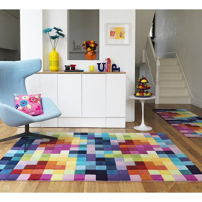 Funk Modern Geometric High-Density Heavyweight Hand-Woven Wool Multicolour Rug