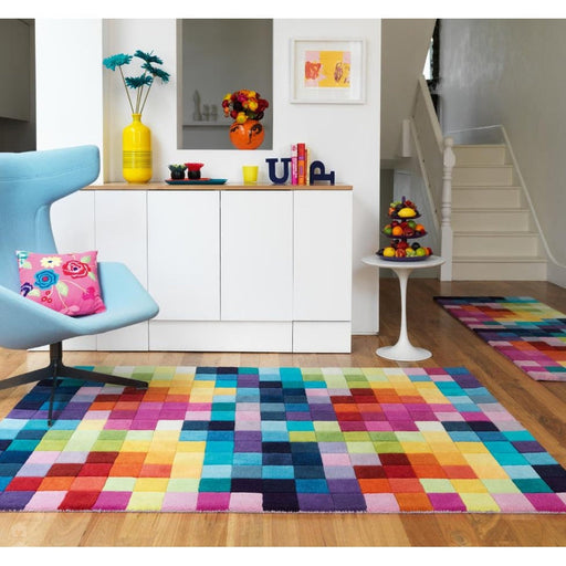 Funk Modern Geometric High-Density Heavyweight Hand-Woven Wool Multicolour Rug