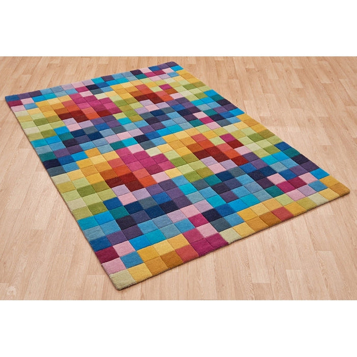 Funk Modern Geometric High-Density Heavyweight Hand-Woven Wool Multicolour Rug