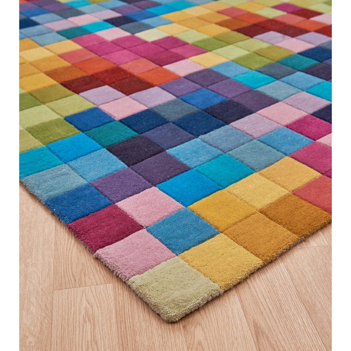 Funk Modern Geometric High-Density Heavyweight Hand-Woven Wool Multicolour Rug