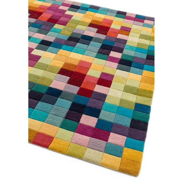 Funk Modern Geometric High-Density Heavyweight Hand-Woven Wool Multicolour Rug