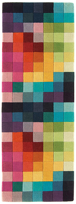 Funk Multi Coloured Boxes Runner Rug