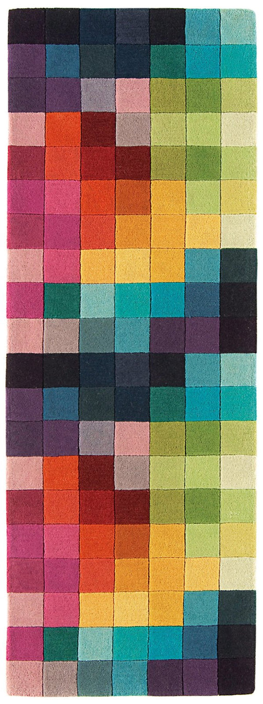 Funk Multi Coloured Boxes Runner Rug