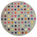 Funk Spotty Modern Geometric High-Density Heavyweight Hand-Woven Wool Grey/Multicolour Rug