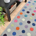 Funk Spotty Modern Geometric High-Density Heavyweight Hand-Woven Wool Grey/Multicolour Runner