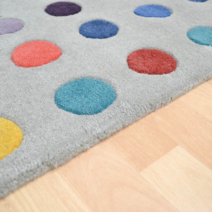 Funk Spotty Modern Geometric High-Density Heavyweight Hand-Woven Wool Grey/Multicolour Runner