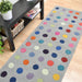 Funk Spotty Modern Geometric High-Density Heavyweight Hand-Woven Wool Grey/Multicolour Runner