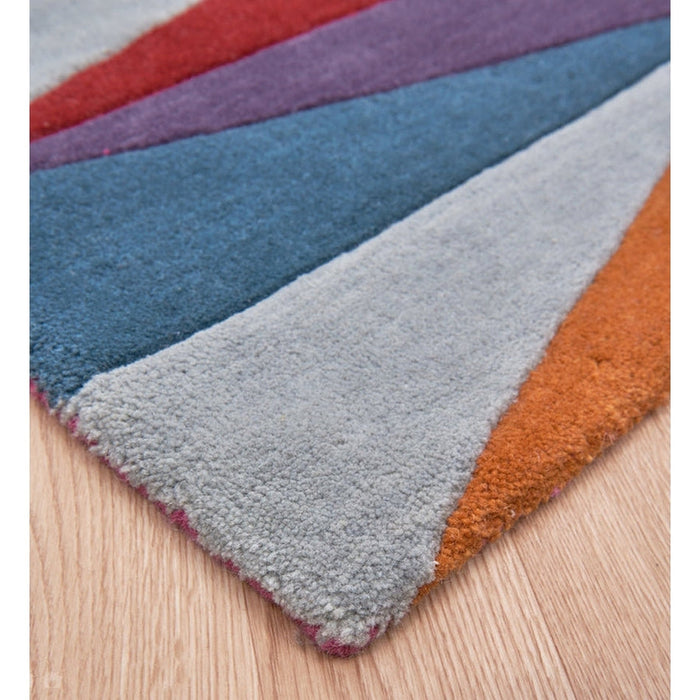 Funk Triangles Modern Geometric High-Density Heavyweight Hand-Woven Wool Multicolour Rug