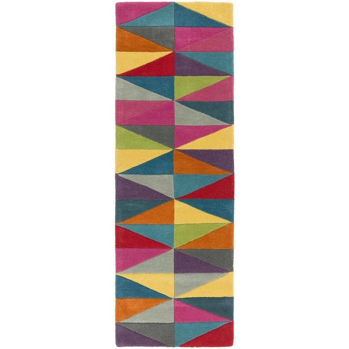 Funk Triangles Modern Geometric High-Density Heavyweight Hand-Woven Wool Multicolour Rug