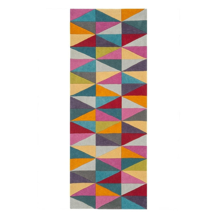 Funk Triangles Modern Geometric High-Density Heavyweight Hand-Woven Wool Multicolour Rug