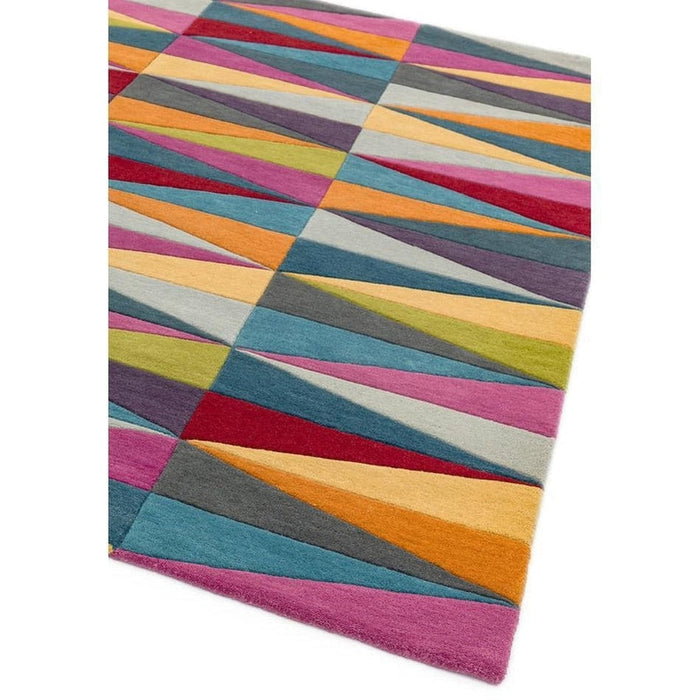 Funk Triangles Modern Geometric High-Density Heavyweight Hand-Woven Wool Multicolour Rug