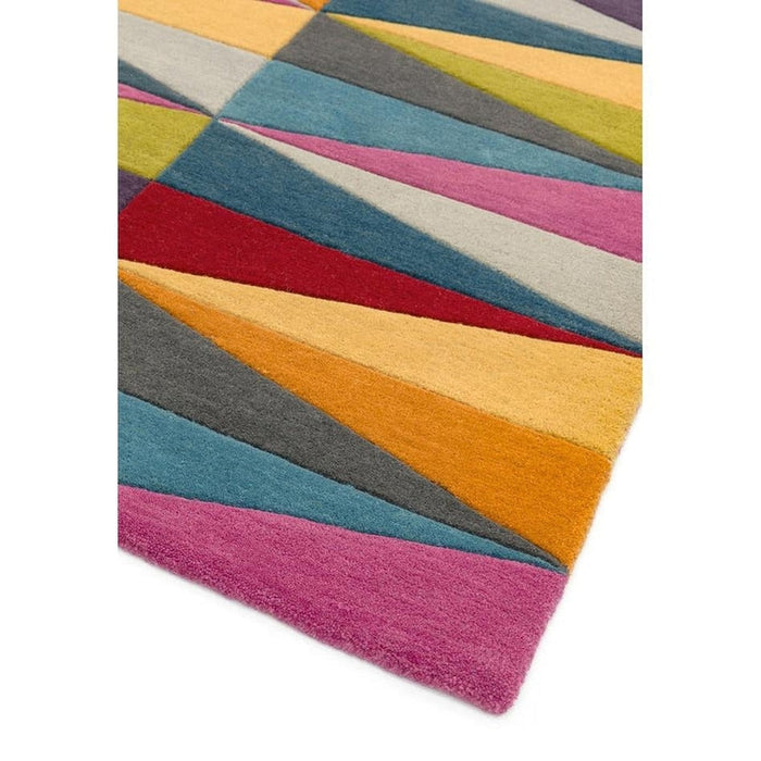 Funk Triangles Modern Geometric High-Density Heavyweight Hand-Woven Wool Multicolour Rug