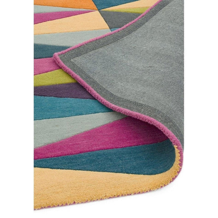 Funk Triangles Modern Geometric High-Density Heavyweight Hand-Woven Wool Multicolour Rug