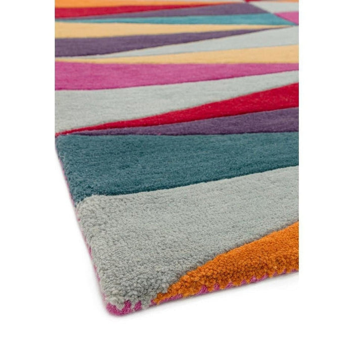 Funk Triangles Modern Geometric High-Density Heavyweight Hand-Woven Wool Multicolour Rug