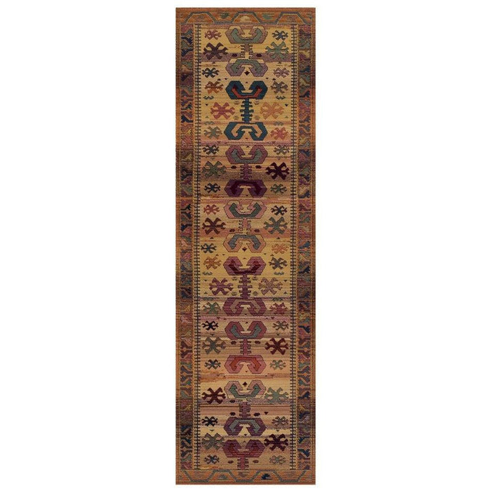 Gabbeh 50 C Traditional Persian Tribal Ethnic Pattern Print Multicolour/Beige/Brown/Terracotta/Rust/Green/Pink/Purple Rug