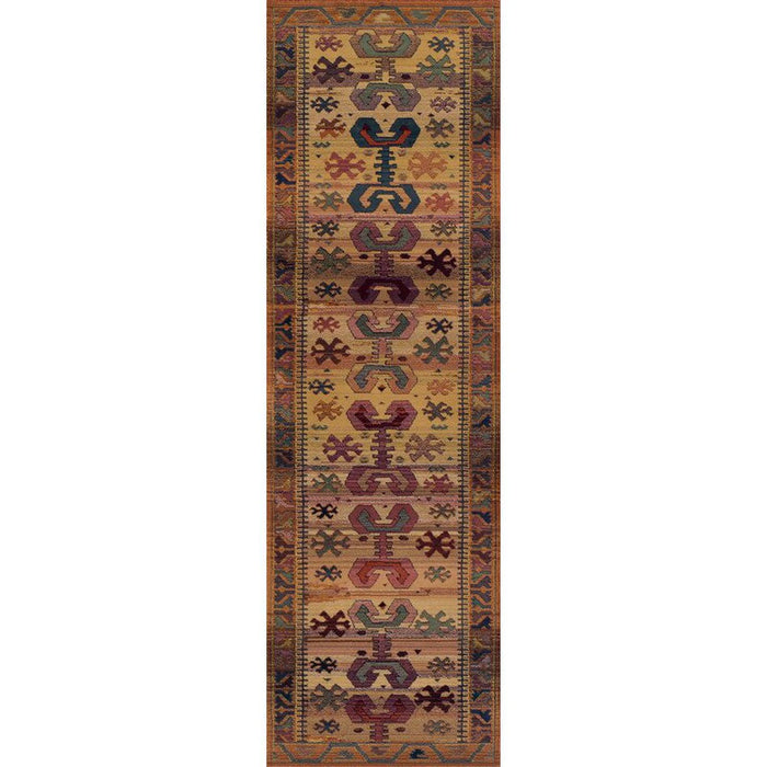 Gabbeh 50 C Traditional Persian Tribal Ethnic Pattern Print Multicolour/Beige/Brown/Terracotta/Rust/Green/Pink/Purple Rug