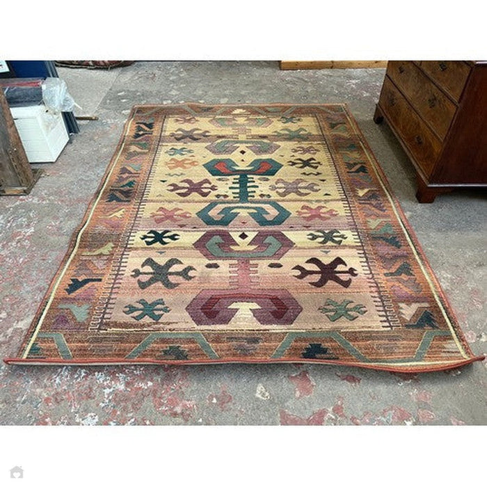 Gabbeh 50 C Traditional Persian Tribal Ethnic Pattern Print Multicolour/Beige/Brown/Terracotta/Rust/Green/Pink/Purple Rug