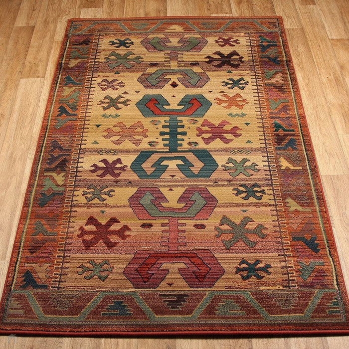 Gabbeh 50 C Traditional Persian Tribal Ethnic Pattern Print Multicolour/Beige/Brown/Terracotta/Rust/Green/Pink/Purple Rug