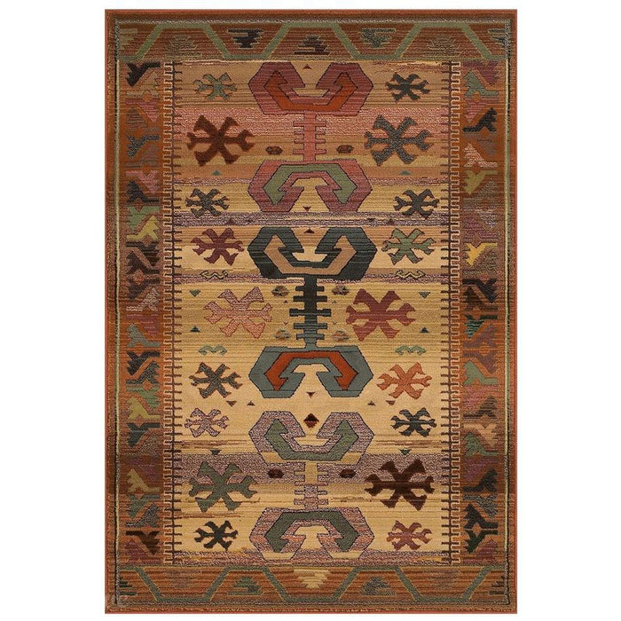 Gabbeh 50 C Traditional Persian Tribal Ethnic Pattern Print Multicolour/Beige/Brown/Terracotta/Rust/Green/Pink/Purple Rug