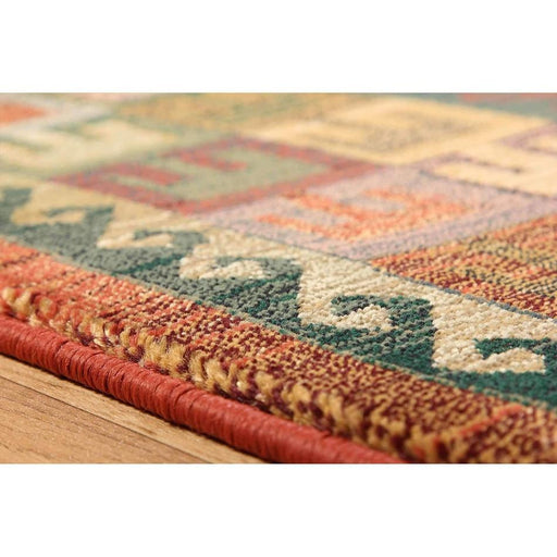 Gabbeh 51 C Traditional Persian Tribal Ethnic Pattern Print Multicolour/Brown/Green/Terracotta/Rust/Beige/Pink/Purple Runner