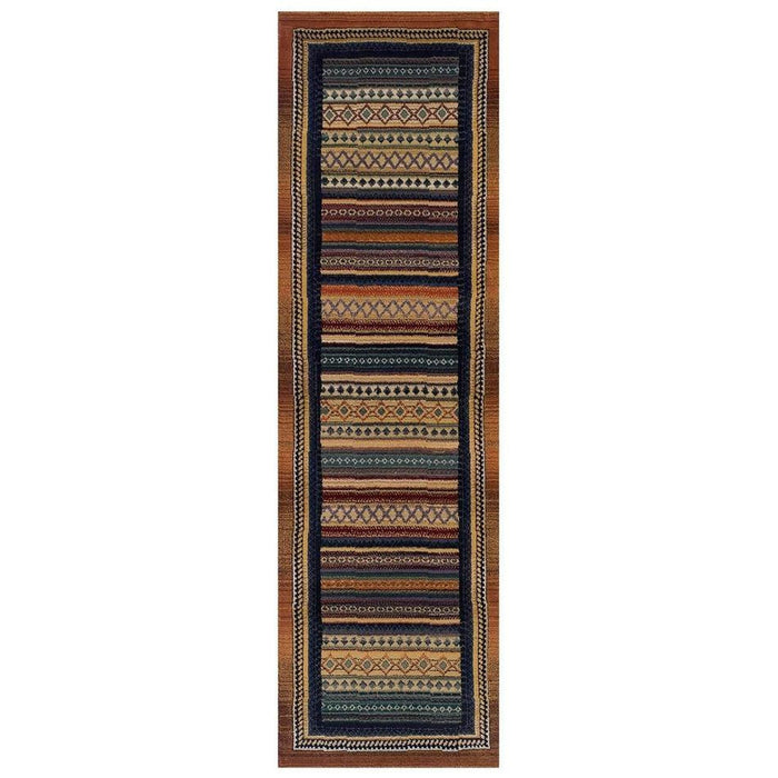 Gabbeh 933 R Traditional Persian Tribal Ethnic Pattern Print Multicolour/Brown/Beige/Terracotta/Rust/Pink/Blue/Purple Rug