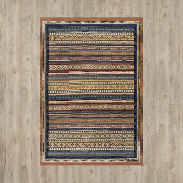 Gabbeh 933 R Traditional Persian Tribal Ethnic Pattern Print Multicolour/Brown/Beige/Terracotta/Rust/Pink/Blue/Purple Rug