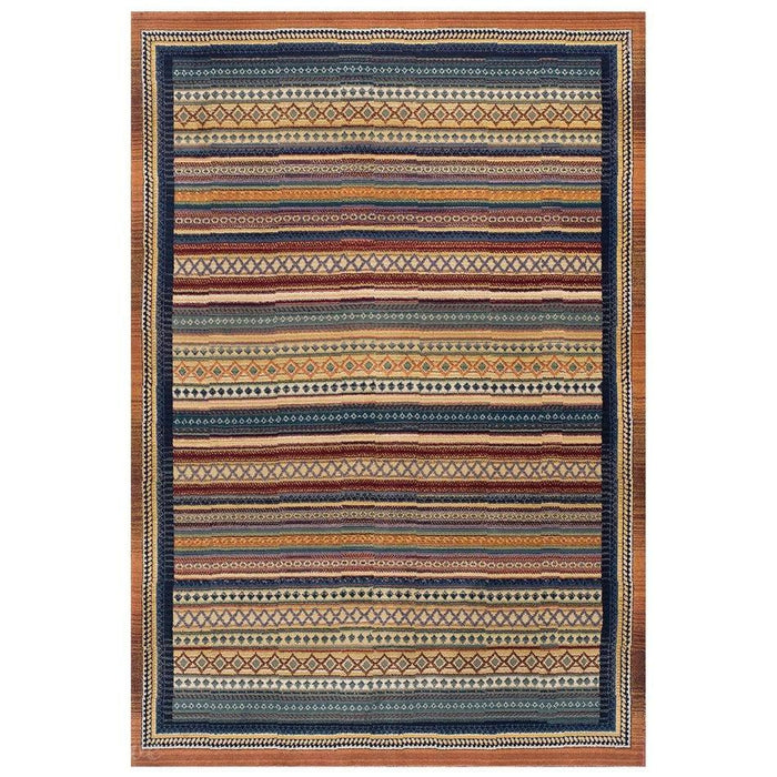 Gabbeh 933 R Traditional Persian Tribal Ethnic Pattern Print Multicolour/Brown/Beige/Terracotta/Rust/Pink/Blue/Purple Rug