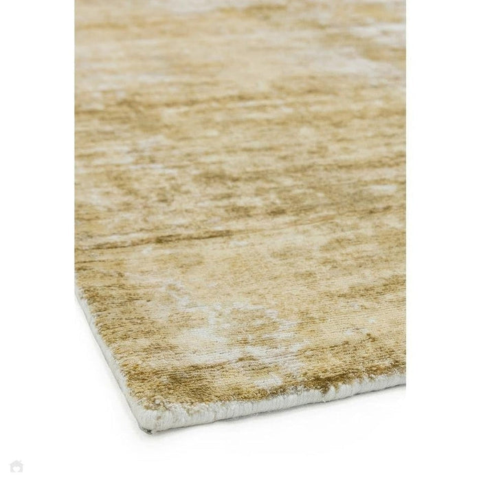 Gatsby Modern Abstract Distressed Metallic Shimmer Hand-Woven Textured Printed Viscose Flatweave Autumn Yellow/Cream/Gold Rug