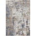 Gatsby Modern Abstract Distressed Metallic Shimmer Hand-Woven Textured Printed Viscose Flatweave Cloud Grey/Cream/Beige Rug