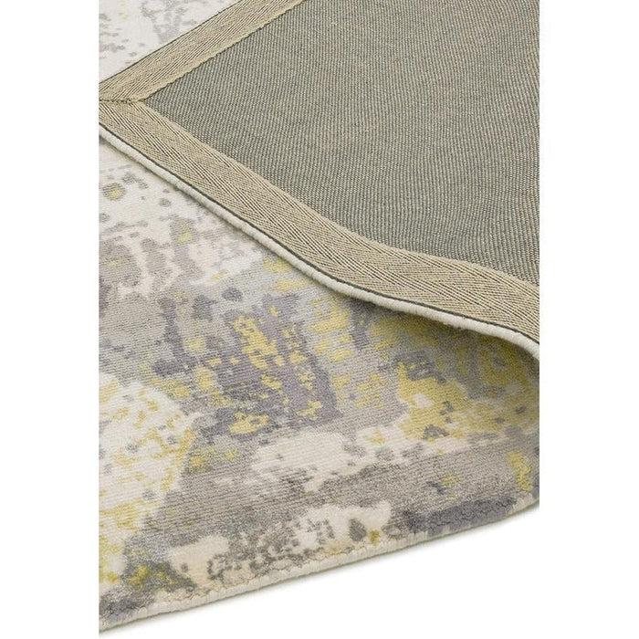 Gatsby Modern Abstract Distressed Metallic Shimmer Hand-Woven Textured Printed Viscose Flatweave Gold/Grey/Taupe/Cream Rug