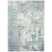 Gatsby Modern Abstract Distressed Metallic Shimmer Hand-Woven Textured Printed Viscose Flatweave Green/Grey/Cream Rug