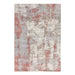 Gatsby Modern Abstract Distressed Metallic Shimmer Hand-Woven Textured Printed Viscose Flatweave Red/Grey/Cream Rug