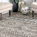 Geometric Area Rug in Dark Grey for Modern Homes