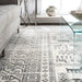Geometric Area Rug in Grey for Modern Living Spaces