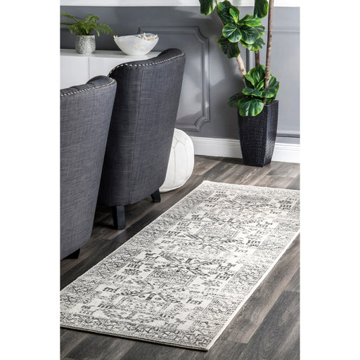 Geometric Area Rug in Grey for Modern Living Spaces