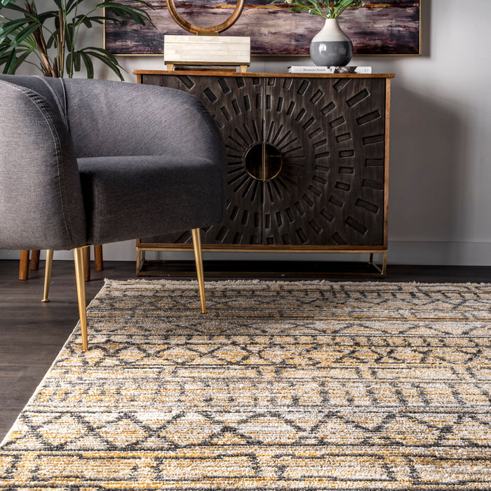 Geometric Beige Pattern Area Rug 120x180 cm