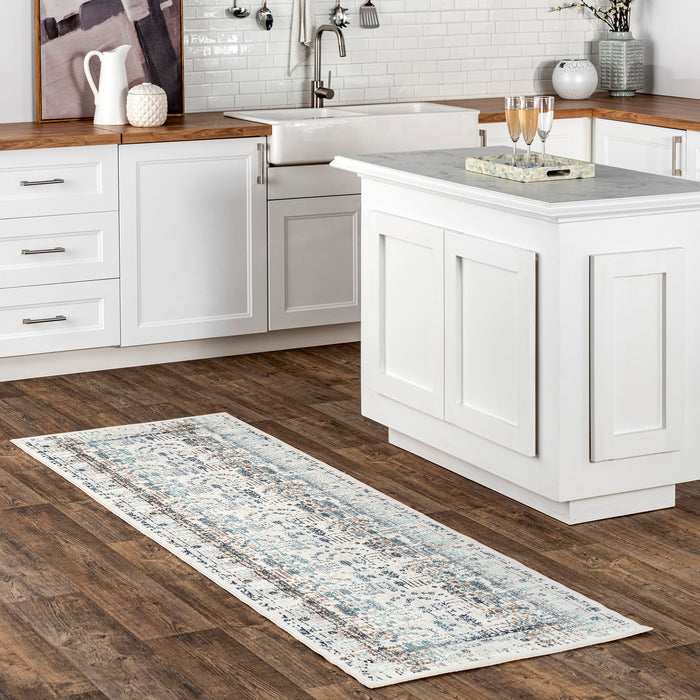 Geometric Blue Area Rug 160x230 cm Durable Soft Fibers