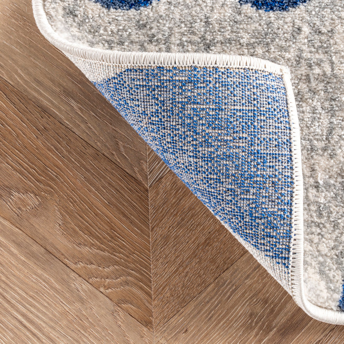 Geometric Blue Area Rug 160x230 cm Pet-Friendly Design