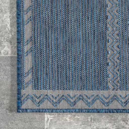 Tappeto geometrico per interni ed esterni blu 152x244 cm