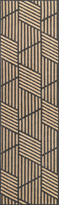 Geometric Charcoal Area Rug For Indoor And Outdoor Use